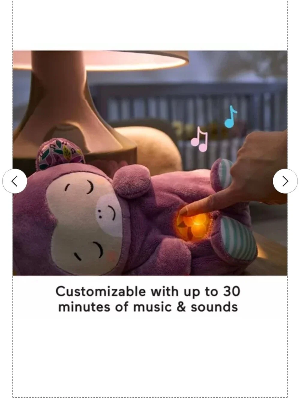 Fisher-Price Soothe ‘n Snuggle Purple Monkey Baby Crib Toy & Sound Machine